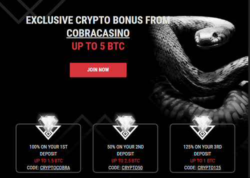 Cobra Casino Welcome Bonuses