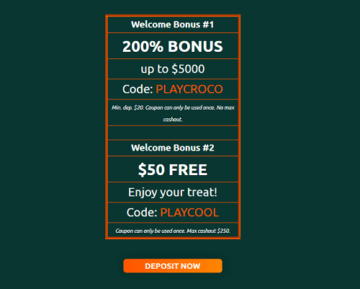 PlayCroco Casino Casino Welcome Bonus PlayCroco Casino Casino Bonus