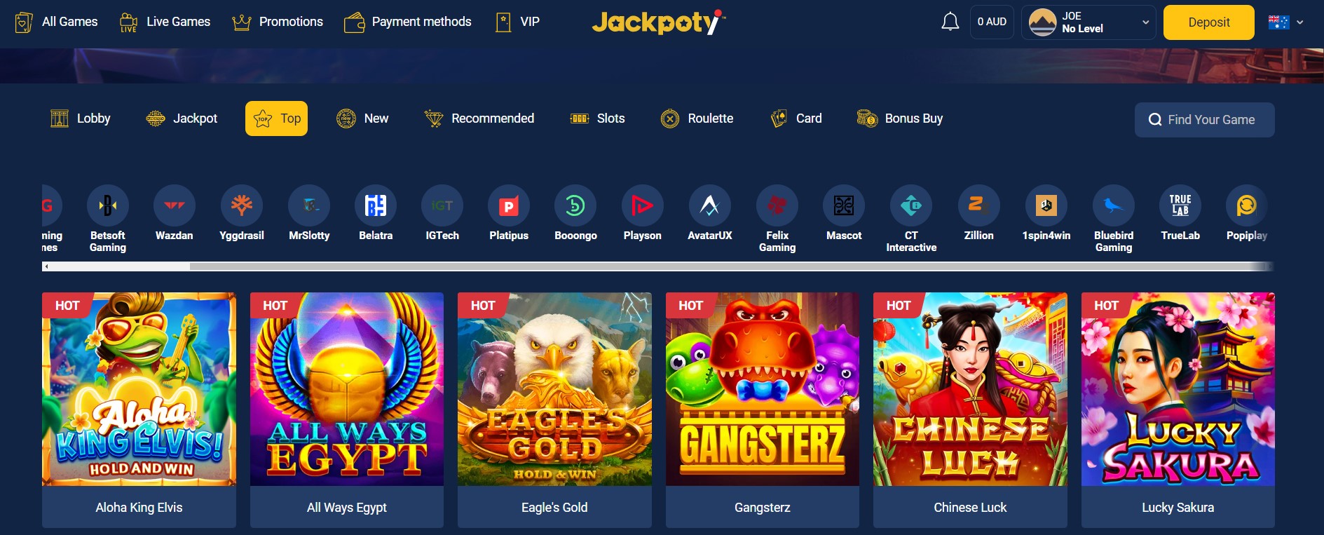 Jackpoty Casino Website